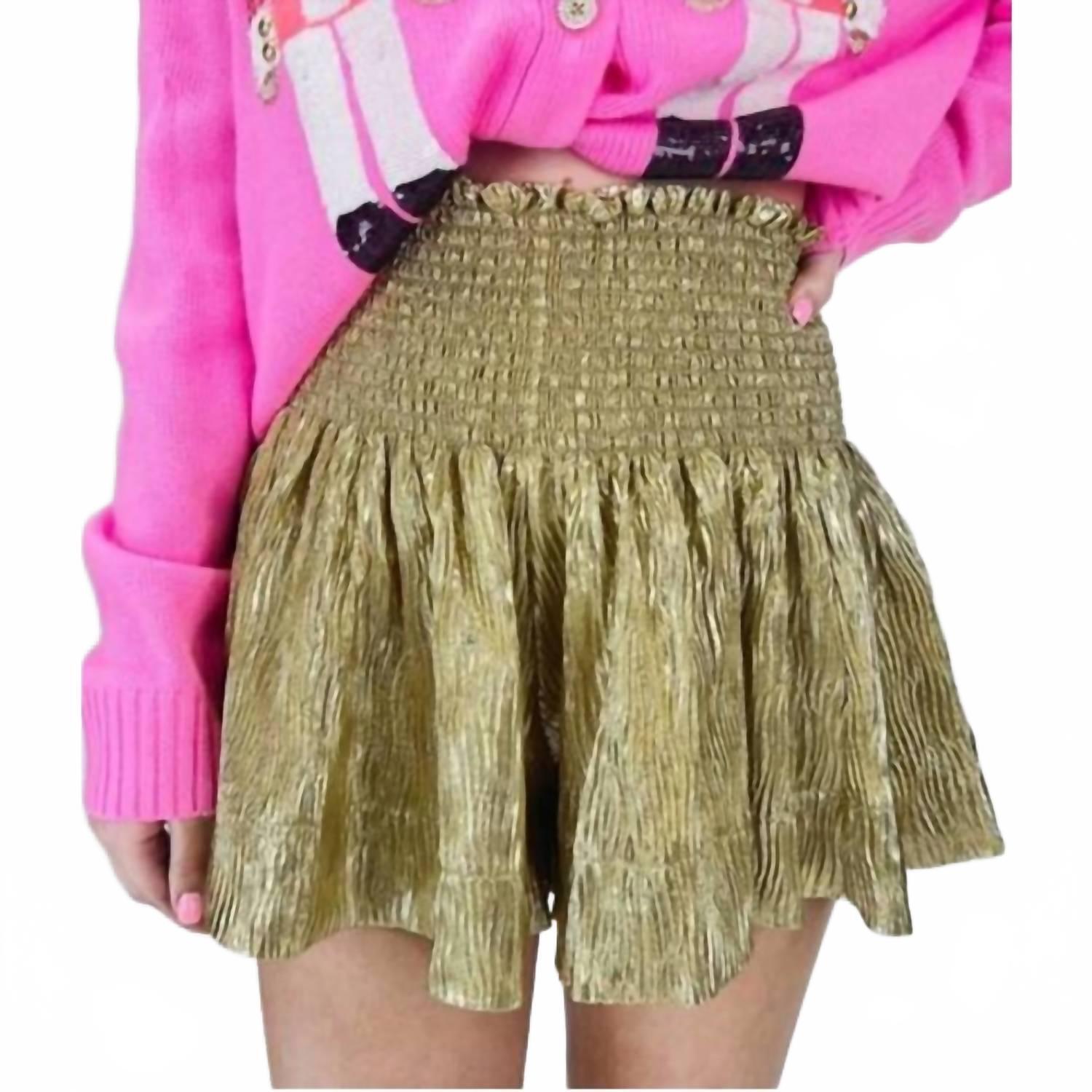 New Queen Of Sparkles Wavy Swing Short In Gold